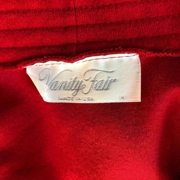 Vintage Vanity fair made in USA Red Nightgown Robe 3\4 Sleeves Women Size M - Picture 4 of 6